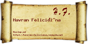 Havran Feliciána névjegykártya